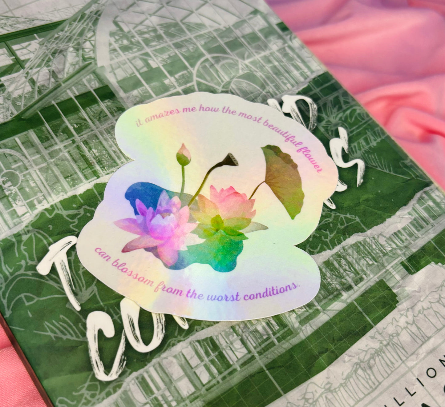 Iris Lily Quote Holographic Sticker