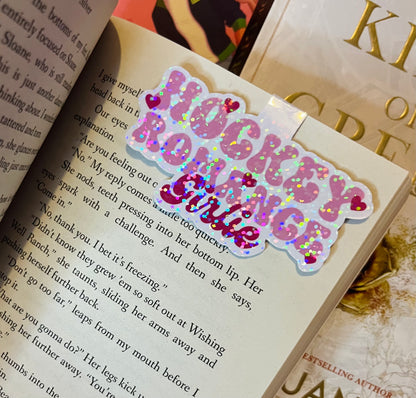 Hockey Romance Girlie sparkly holographic Magentic Bookmark
