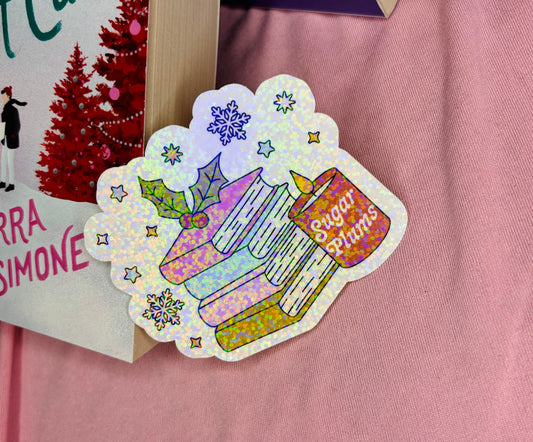 Christmas bookstack Holographic Sticker